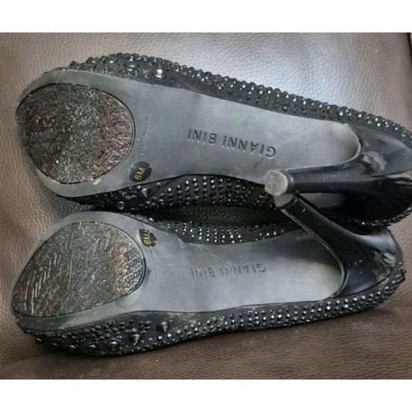 Gianni Bini Satin Studded Beaded Platform Stiletto Heels Women's Size 6 - Picture 6 of 8